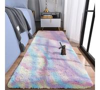 (Rainbow, 60x220cm (2ft x 7ft)) Shaggy Rug Soft Fluffy Carpet - Modern Living Room Bedroom Rugs - Large & Small Area Floor Mat - Anti-Slip Thick Pile