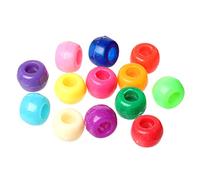 Rainbow Acrylic Pony Beads Large Hole 9x6mm Pack of 100+ -Make it 99+