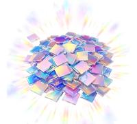 Rainbow Acrylic Squares 100 Piece Set, Double-Sided Craft Tiles for DIY Pro | Holographic Colored Acrylic Sheets for Women Men Teens Adults DIY Crafts Mosaic Art Home Indoor