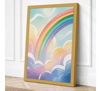 Rainbow After Rain Canvas Wall Art Print 18x12 Inch