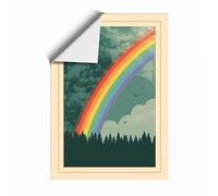 Rainbow After Storm Retro Unframed Wall Art Print A2 (59.4×42cm), Wall Decor for Living Room, Bedroom, Office & Home, Art Gift