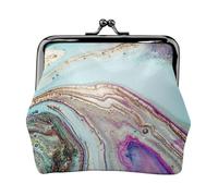 Rainbow Agate Geode Rock, PU Leather Coin Purse, Small Wallets, Change Pouch with Kiss Lock Clasp Buckle, Change Purse