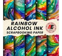 RAINBOW ALCOHOL INK SCRAPBOOK PAPER: DOUBLE-SIDED SHEETS FOR SCRAPBOOKING, COLLAGE & DECORATIVE CRAFT PAPERS FOR WRAPPING.
