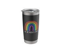 Rainbow All We Need is Love Peace and Harmony Stainless Steel Insulated Tumbler