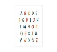 Rainbow Alphabet Learning Educational Poster Canvas Poster Wall Art Decor Print Picture Paintings for Living Room Bedroom Decoration 20" L X 30" W