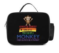Rainbow Always Be Yourself Pirate Monkey Lunch Tote Bag for Men Women Portable Durable Insulated Lunch Box Container