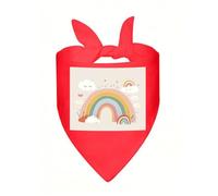 Rainbow and Cloud Dog Bandanas Triangle Dog Scarf Soft Bibs Kerchief for Small Medium Large Pets, Stylish Handkerchief Adjustable Pet Bandana for Birthday, Wedding, Party