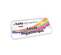 Rainbow and Clouds Hello My Name is Name Badge 76 x 32 mm Doctor Student Doctor GP Healthcare Assistant Nurse Practitioner Clinical Medical