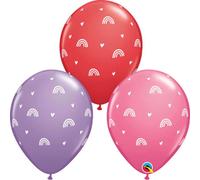 Rainbow and Heart Boho Latex Balloons 11 Inches Party Decoration
