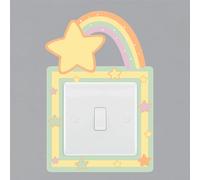Rainbow and Stars Light Switch Surround Sticker Cute Nursery Childrens Decal Wall Art Sticker Vinyl Kids Boys Girl Bedroom Room Decor