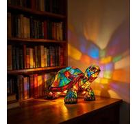 Rainbow Animal Lamp,Bedside Lamp, Animal Art Night Light,USB Powered Retro Resin Rainbow Fish,Deer,Cactus,Turtle,Snail Lamp for Bedroom,Desk,Home, Home Decor Gift (E)
