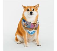 Rainbow Animals On Noah's Ark Pattern Dog Bandanas, Comfortable Cotton Triangle Bibs Scarfs for Dogs Or Cats, Cute Pet Kerchief for Small Medium Large Dogs-Large