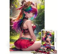 Rainbow Anime Girl Nature Jigsaw Puzzles for Adults1000 Pieces Memory Boost Together Fun Image Assembly Art Collectible (38x52cm)