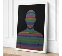 Rainbow Anonymity Minimalist Canvas Wall Art Print 18x12 Inch (46 x 30 cm)