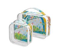 Rainbow Appearing After The Rain Travel Toiletry Bags TSA Approved Reusable Clear Makeup Bag Shaving Essentials