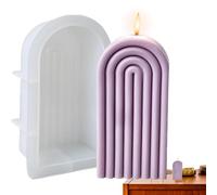Rainbow Arch Candle Mold, Geometric Striped Molds Rainbow Bridge Candle Molds, 3D Nonstick DIY Handicrafts Epoxy Resin Mould for Soap Cake Topper Fondant