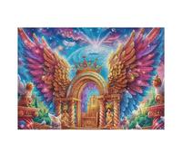 Rainbow Arch Heaven Castle 300 Piece Jigsaw Puzzle for All Ages Birthday Party Activity Group Fun High Resolution Print Home Decor Entertainment 300 PCS