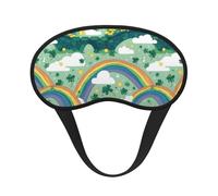 Rainbow Arch Printed Black Border Eye Mask, Soft and Comfortable, Perfect for Travel, Camping, and Meditation