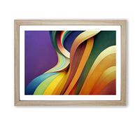 Rainbow Art Nouveau Abstract Framed Print | A3 Oak Framed Wall Art | Ready to Hang | Abstract Fantasy Picture | Living Room Bedroom Lounge Office
