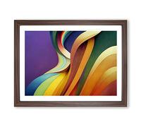 Rainbow Art Nouveau Abstract Framed Print | A3 Walnut Framed Wall Art | Ready to Hang | Abstract Fantasy Picture | Living Room Bedroom Lounge Office