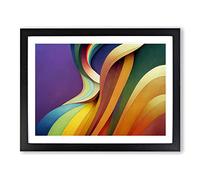 Rainbow Art Nouveau Abstract Framed Print | A4 Black Framed Wall Art | Ready to Hang | Abstract Fantasy Picture | Living Room Bedroom Lounge Office
