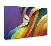 Rainbow Art Nouveau Canvas Print | Gallery Wrapped 30mm Frame Wall Art | 30x20 inches | Ready to Hang | Abstract Rainbow Picture | Living Room Bedroom Lounge Office