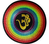 Rainbow Aum Patch Iron Sew On Clothes Yoga Om Hinduism Hindu Embroidered Badge