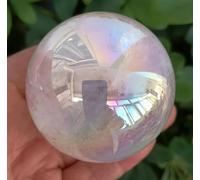 Rainbow Aura Rose Quartz Crystal Sphere Bismuth Titanium Silicon Ball (Size : 500-550g) Gemstone Stone