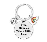 Rainbow Baby Keyring Gifts for New Mum First Time Dad Gifts IVF Gift Pregnancy Announcement Jewelry Expecting New Mom Mother to Be Gift Mothers Day Fathers Day Baby Shower Keyring