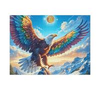 Rainbow Bald Eagle 500 Piece Jigsaw Puzzle for Adults Vibrant Fantasy Animals Jigsaw Cozy Night In Activity Colourful Challenge Great Gift for Puzzle Lovers Stress Reliever 500 PCS