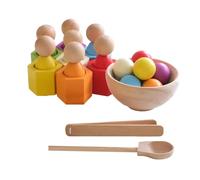 Rainbow Ball Cup Toy - Preschool Rainbow Ball Cups Sorting Game - Motor Transfer Activity Early Learning Fine Motor Skill Toy for Kindergarten Nursery Travel Home Use Boys Girls