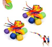 Rainbow Ball With Tail - 62cm Soft Colorful Play Balls | Children's Throwing And Catching Ball Toy | Interactive Sensory Outdoor Throw Catch Toys For Kids, Girls, Boys, And Children