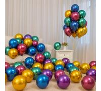 Rainbow Balloon Decoration Kit 62pcs - Metallic Gold, Silver, Blue, Green, Purple & Rose Pink | Party Decorations for Kids, Teens & Adults | Colourful Balloon Bouquet for Birthday & Celebrations.