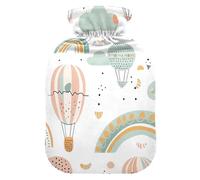 Rainbow Balloon Simple hot Water Bottles with Soft Cover, 2L Water Bag for Menstrual Cramps, Tummy Warmer, Bolsa Caliente para Dolores musculares