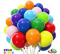 Rainbow Balloons 100 Pack, YianHien 12 Inch Thick Latex Assorted Multicoloured Rainbow Party Balloons, Colorful Birthday Balloon Decorations for Birthday Party Wedding Celebration
