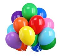 Rainbow Balloons,Colorful Balloons White Black Red Green Purple Blue,30Pack