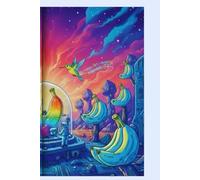 Rainbow Banana Lab Journal: Sci-Fi Creative Explorations Notebook - Wide Format Lined Paper for Infinite Ideas, Artists, and Gaming Enthusiasts