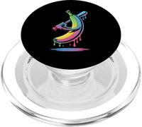 Rainbow Banana With Bat Dripping Vaporwave Pop PopSockets PopGrip for MagSafe