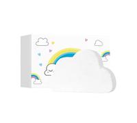 Rainbow Bath Ball - Natural Sea Salt Cloud, Colourful Fizzing Rainbow Trail, 100g Large Bath Non-Staining Formula, Moisture Rich Skin Softening for Kids Boys Girls Bathtub Garden Pool