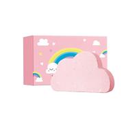 Rainbow Bath Ball - Natural Sea Salt Cloud, Colourful Fizzing Rainbow Trail, 100g Large Bath Non-Staining Formula, Moisture Rich Skin Softening for Kids Boys Girls Bathtub Garden Pool