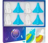 Rainbow Bath Bombs for Kids Bubble Bath, Bulk Kid Bath Bombs for Toddler Boys Individually Wrapped, Space Shuttle & Rocket Bath Bomb Set, Birthday Easter Gifts for Kids Party Favors, 85g×8ct