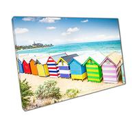 Rainbow Bathing Houses Beach Huts On Sandy Beach Melbourne Australia Wall Art Print On Canvas Picture For Home Office Decor 91x61cm (36x24In)