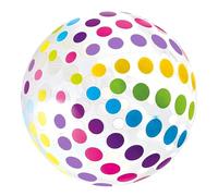 Rainbow Beach Ball - Classic 14 Inch Round PVC Multicolored Balloon, Large Lightweight Waterproof Floating Toy, Vibrant Colorful Outdoor Pool Supply | Fun Summer Water Games For Backyard Lake Play