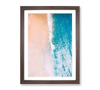 Rainbow Beach In Brisbane Australia Modern Framed Print | A3 Walnut Framed Wall Art | Ready to Hang | Modern Beach Picture | Living Room Bedroom Lounge Office
