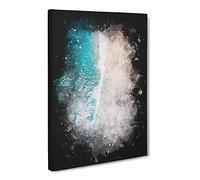 Rainbow Beach In Brisbane Australia Paint Splash Modern Canvas Wall Art Print Ready to Hang, Framed Picture for Living Room Bedroom Home Office Décor, 20x14 Inch (50x35 cm)