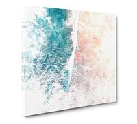 Rainbow Beach in Brisbane Australia Watercolour Canvas Print | Gallery Wrapped 30mm Frame Wall Art | 14x14 inches | Ready to Hang | Modern Seascape Picture | Living Room Bedroom Lounge Office