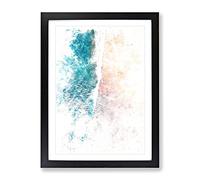 Rainbow Beach In Brisbane Australia Watercolour Modern Framed Print | A4 Black Framed Wall Art | Ready to Hang | Modern Beach Picture | Living Room Bedroom Lounge Office