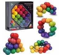 Rainbow Bead Puzzle, Educational STEM Toy, Ages 3+, Sensory Brain Teaser Game