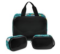 Rainbow Bear Pandas Makeup Bag for Women Men, Pandas Translucent Cosmetic Bag Wash Pouch Shower Bag 3 Pcs Travel Toiletry Toiletries Cosmetic Organizer