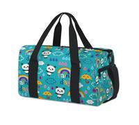Rainbow Bear Pandas Sports Duffel Bag Pandas Weekend Overnight Bag Tote Holdall Casual Travel Gym Duffel Bags for Kids Girls Boys Women Men